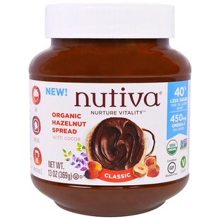 Nutiva 有机低糖榛子酱可可黑巧克力酱Chocolate Hazelnut Spread