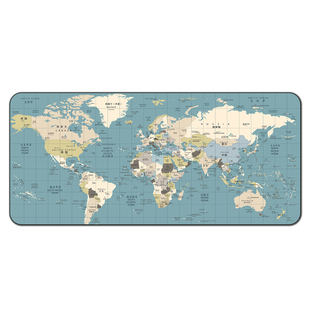 世界地图鼠标垫超大号办公电脑桌垫键盘垫可定制中国各省份地图