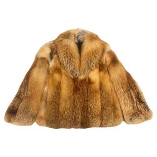 芬兰进口SAGA红狐狐狸毛海宁皮草外套男原生态皮毛一体真皮大衣冬