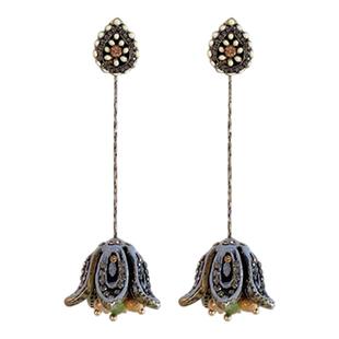 中餐厅姜妍同款花朵耳环波西米亚民族风耳夹长款耳钉流苏复古耳饰