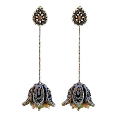 925银针中餐厅姜妍同款花朵耳环