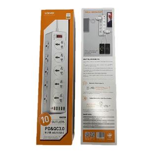 原装正品LDNIO多功能接线板10位通用插座孔跨境热卖大功率USB排插