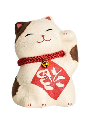 日本龙虎堂和纸招财招福手工摆件