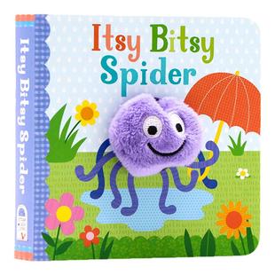 蜘蛛爬啊爬 经典童谣小手扭扭指偶书 英文原版绘本 Itsy Bitsy Spider 宝宝趣味小手掌洞洞玩具书幼儿童英语早教启蒙纸板亲子互动