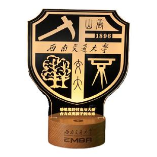 大学毕业纪念品照片定制亚克力小夜灯3diy文创礼充电实木校庆台灯