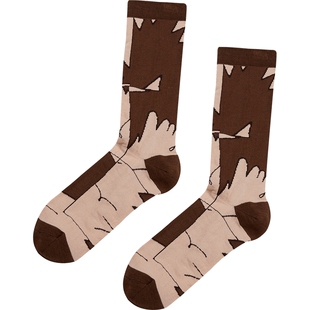 [毛怪]蓬马大童长袜子棉质抽象图案春装男女儿童pomme de terre