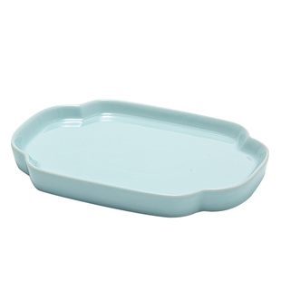 清山胡同复古中式茶点盘陶瓷果盘家用创意零食点心盘茶道配件壶承