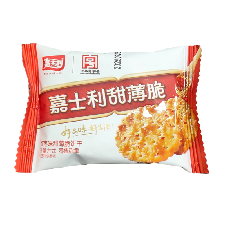 嘉士利甜薄脆红枣味饼干薄饼香葱味休闲零食小吃早餐代餐营养饱腹