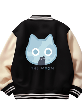 moon&sun黑猫悦游潮流棒球服外套
