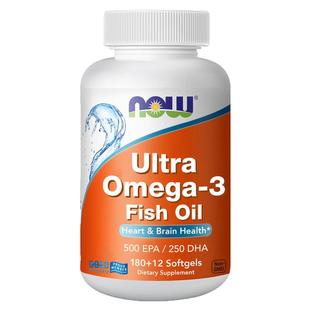 NOW foods深海ultra鱼油软胶囊omega3中老年补脑欧米伽美国进口