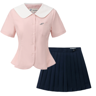 东京岁时记jk夏季可爱粉色花苞水手服女小个子甜美学院风短袖上衣