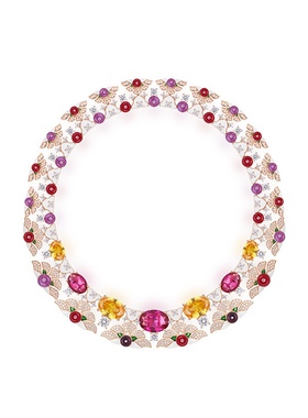 法式高级感多巴胺糖果色晚宴礼服婚礼走秀项链彩色人工宝石锁骨链