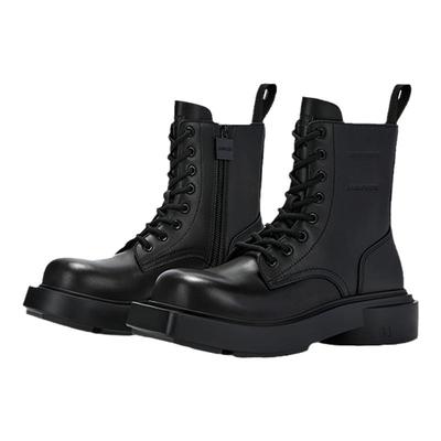 CHOCO CONCER设计鞋履丨圆方不对称中筒马丁靴厚底拉链短靴秋冬