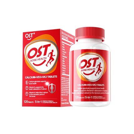OST乐力氨基酸螯合钙D3K2片维生素镁锌青少年中老年女性原装进口