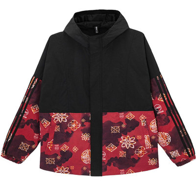 阿迪达斯男子加绒连帽防风外套