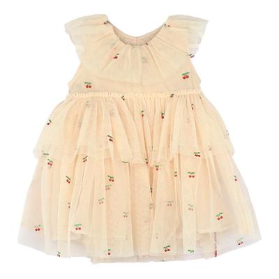 utouto夏季翻领樱桃纱裙