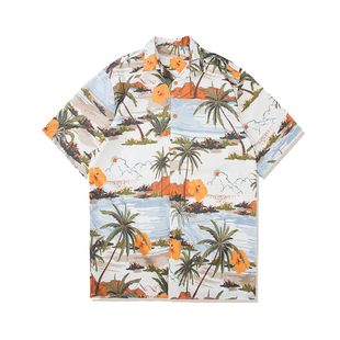 hawaiian short shirts 夏威夷男女宽松夏日清新舒适透气花衬衫