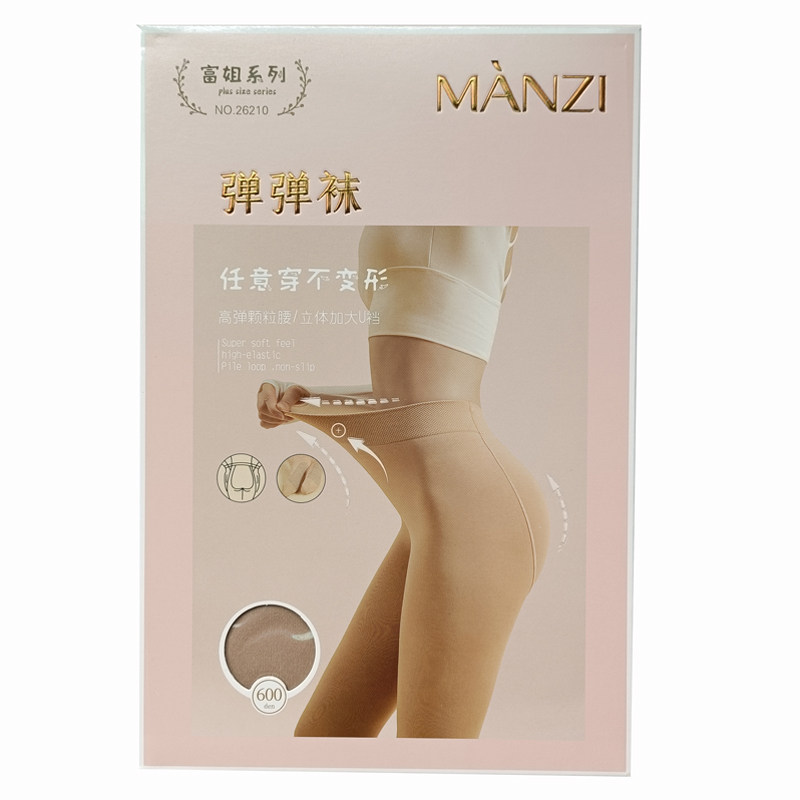 曼姿加裆加大高弹防滑春款连裤袜