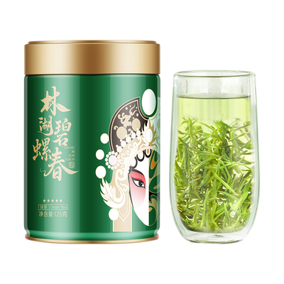 川红茶业特级浓香林湖碧螺春125g赠尖庄高光特渠版52度双瓶装礼盒