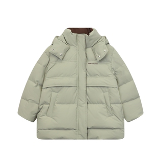 【高充绒】ei童装儿童中长款连帽羽绒服冬装新款男女童保暖外套