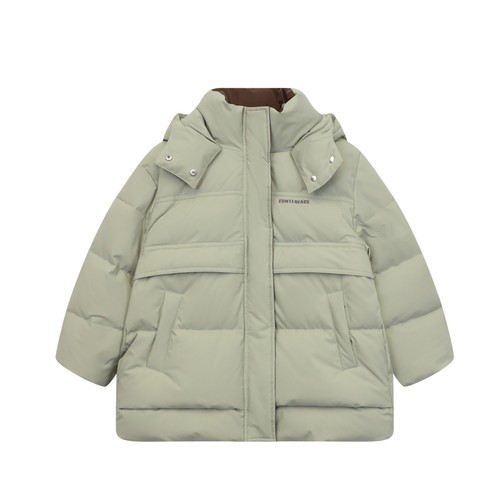 【高充绒】ei童装儿童中长款连帽羽绒服冬装新款男女童保暖外套