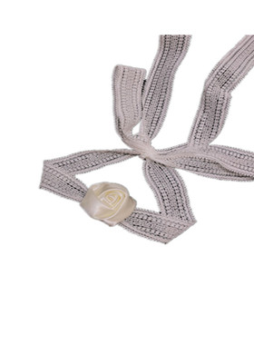 白玫瑰优雅蝴蝶结系带choker项链