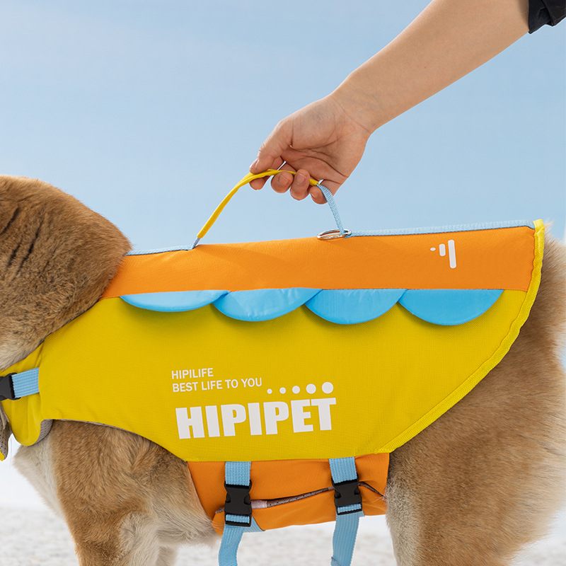 夏季狗狗救生衣超强浮力狗救生衣宠物中厂家大型犬金毛游泳泳衣小