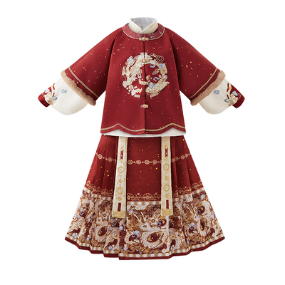 十三余童装冬季女套装马面裙