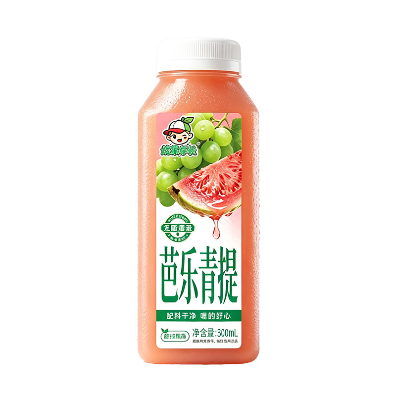 100%芭乐青提复合果汁饮料整箱300ml*8/16瓶装0添加剂0色素0香精