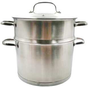乐扣乐扣24CM蒸锅304不锈钢汤锅 双层加厚蒸笼锅具电磁炉燃气通用