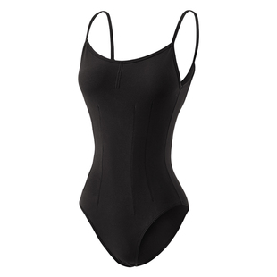 众爱舞苑黑色体操服女生艺考高胯体服吊带舞蹈芭蕾舞练功服形体服