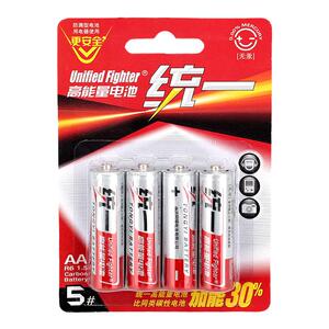 统一霸王电池5号7号碳性电池电视空调遥控器闹钟五号玩具耐用电池