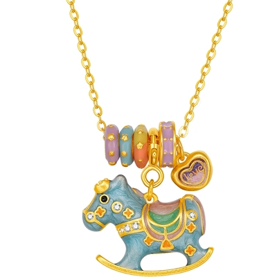 六桂福珠宝多巴胺生肖马吊坠