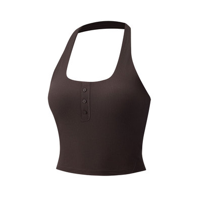 Ribbed Nulu女士罗纹亨利领挂脖运动背心B/C丨lululemon丨LW1FX3S