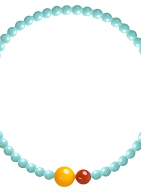 天然绿松石3mm小米珠招财手串