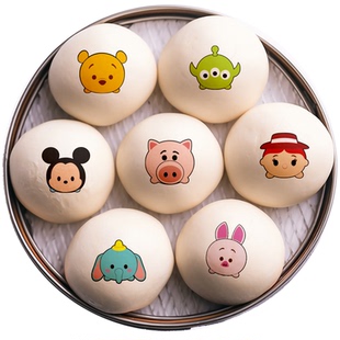 0.3林记可食用纸tsum卡通表情薄威化纸点心包子馒头蒸包贴纸定制