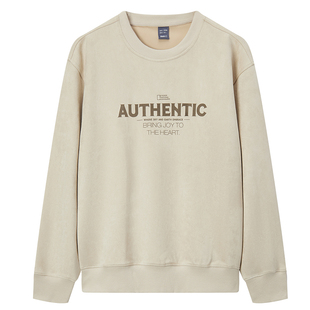 [商场同款]森马中国国家地理系列卫衣男仿麂皮绒2025季新款情侣装