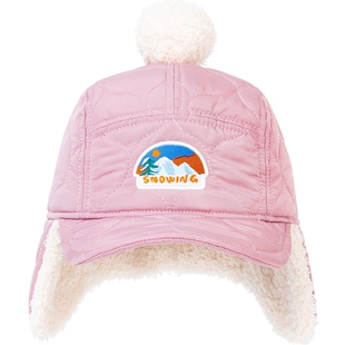 迷你巴拉巴拉男童女童透气帽子冬新款儿童内里加绒护耳帽宝宝