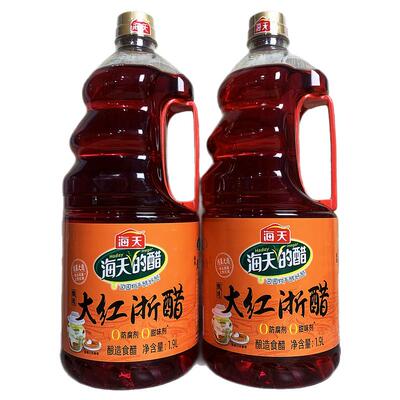 【正品保证】海天大红浙醋4.9L泡菜海鲜云吞水饺点蘸红醋630ml