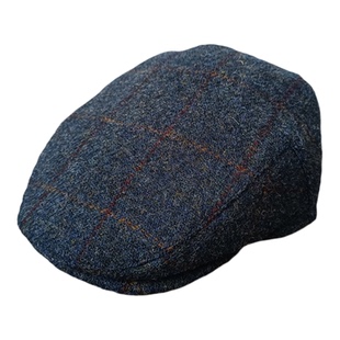 新款哈里斯羊毛鸭舌帽粗花呢Harris英伦复古格子前进报童帽子男女