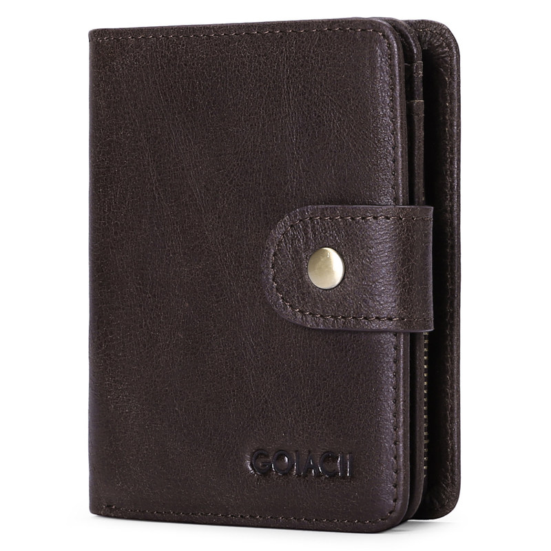 wallet men真皮男钱包竖款休闲短款多功能相册驾驶证头层牛皮钱夹