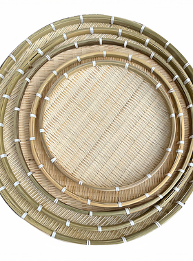 家用圆形沥水篮馒头筐竹编制品