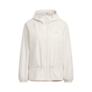 adidas阿迪达斯收腰防风户外连帽外套2026春女粉色梭织夹克KS2808