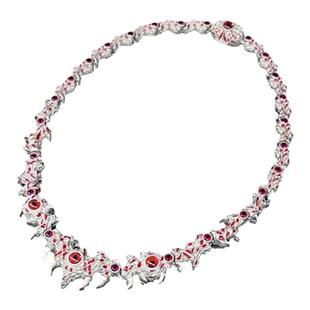 现货sasi同款尖刺红眼睛荆棘寄生项链潮牌嘻哈说唱男女同款锁骨链