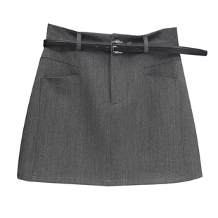 YIMOXI高腰短裙女显瘦2026春夏防走光a字裙百搭韩版十三行半身裙