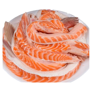 冰鲜三文鱼边角料鱼腩条鱼尾肉鱼头大西洋鲑鱼无骨无刺碎肉可煎炸