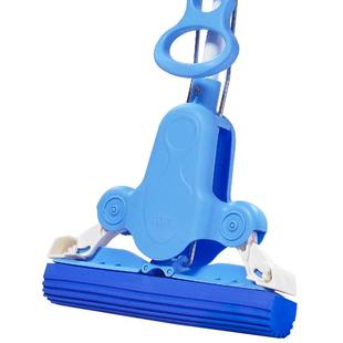 世家胶棉拖把对折式四面挤水家用免手洗海绵头吸水海棉拖把一拖净