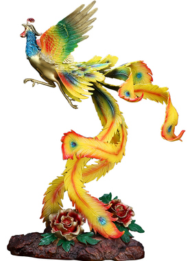 吉善缘全铜凤凰家居客厅乔迁礼品