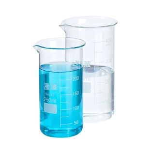 Labshark加厚高硼硅玻璃烧杯100ml250ml500mll耐高温刻度量杯实验