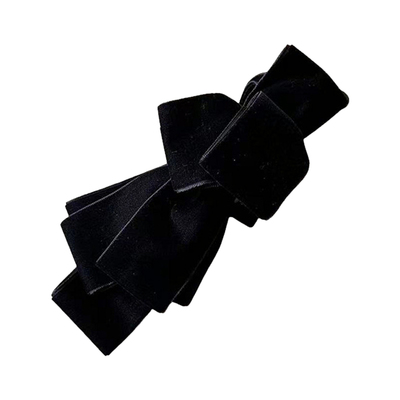 黑色丝绒蝴蝶结抓夹饱满后脑勺